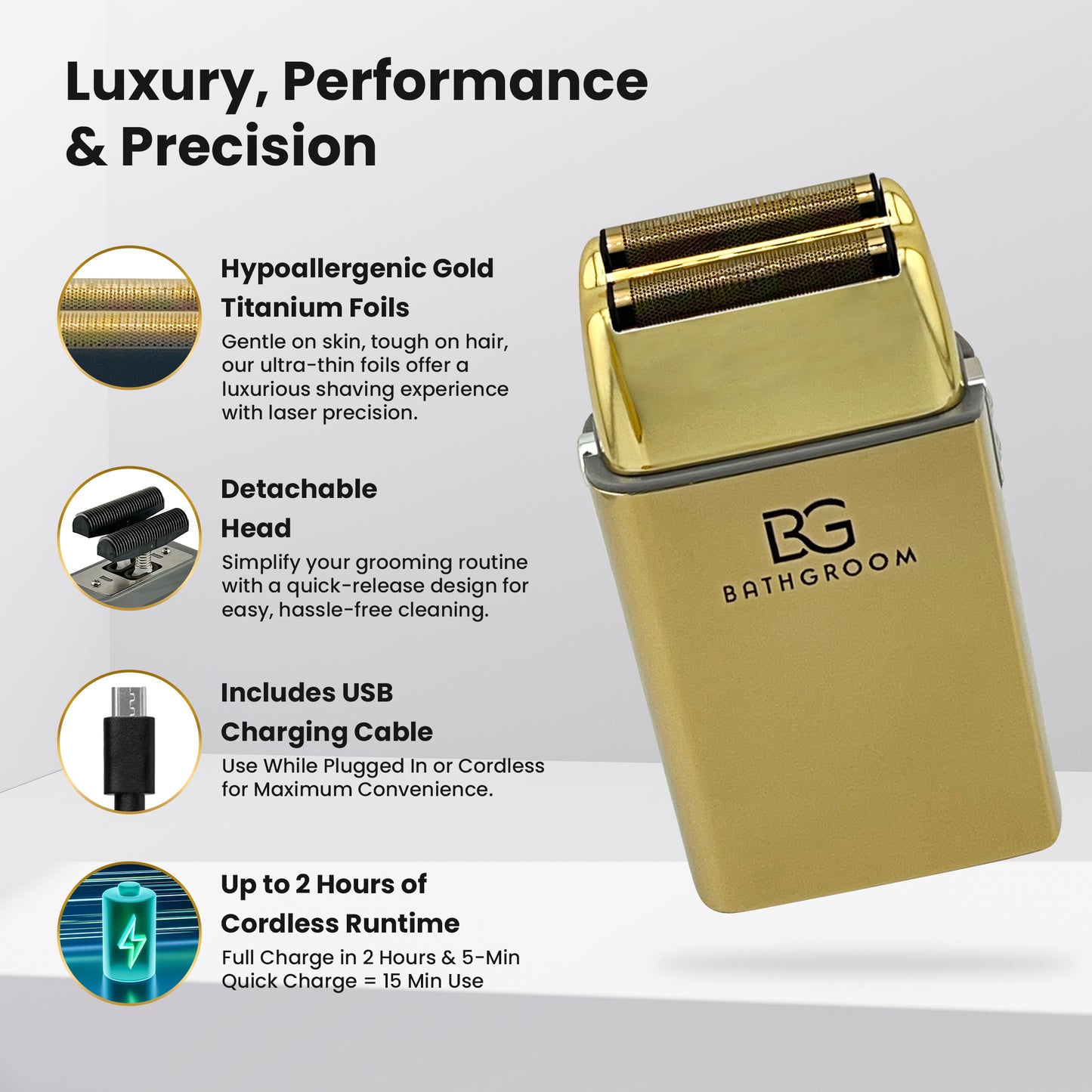 BathGroom Gold Titanium Foil Shaver