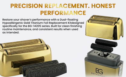 BathGroom gold titanium replacement foil head and dual cutter blades