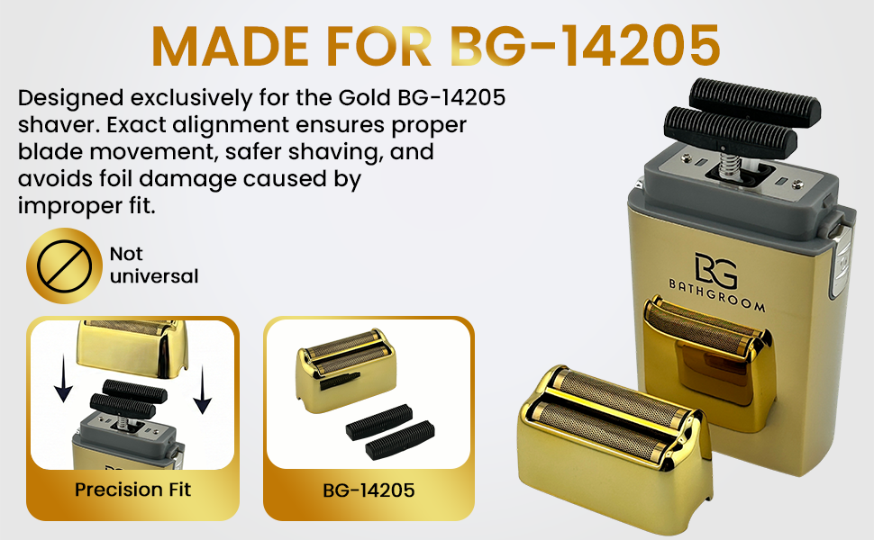 BathGroom gold titanium replacement foil head and dual cutter blades