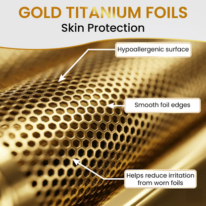 BathGroom gold titanium replacement foil head and dual cutter blades
