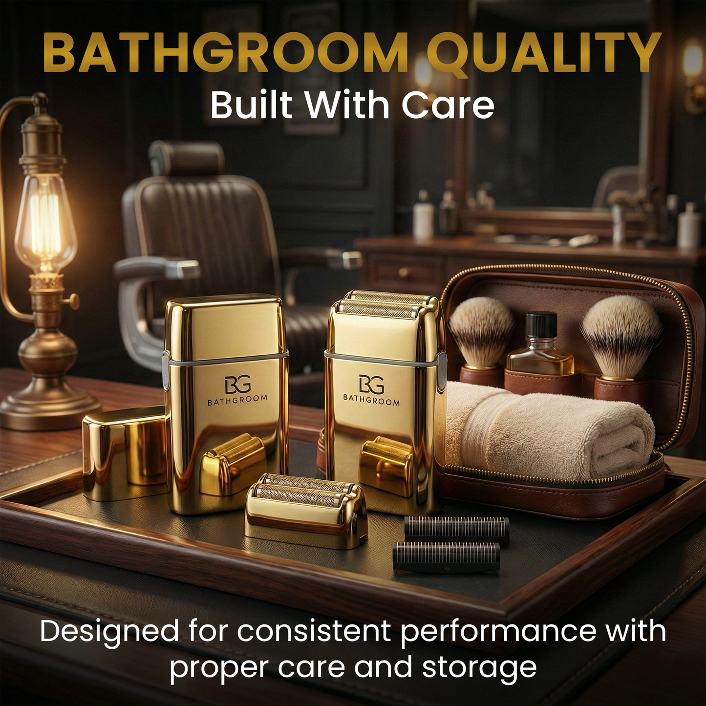 BathGroom gold titanium replacement foil head and dual cutter blades