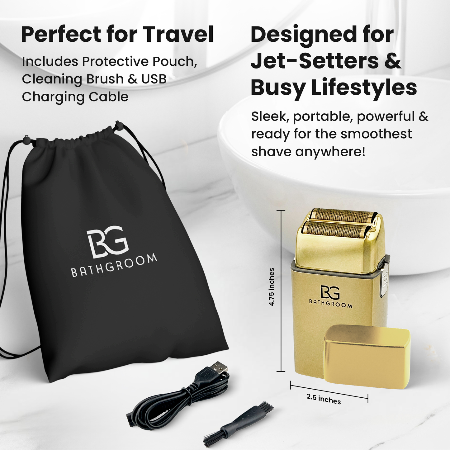 BathGroom Gold Titanium Foil Shaver