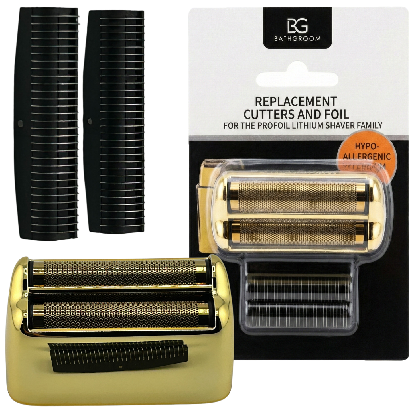 BathGroom gold titanium replacement foil head and dual cutter blades